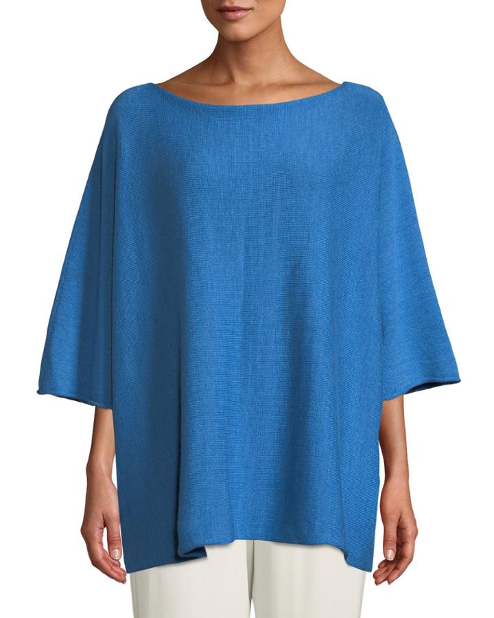 Sideways-knit Short-sleeve Wool