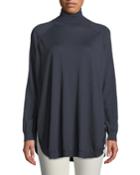 Turtleneck Oversized Poncho Top