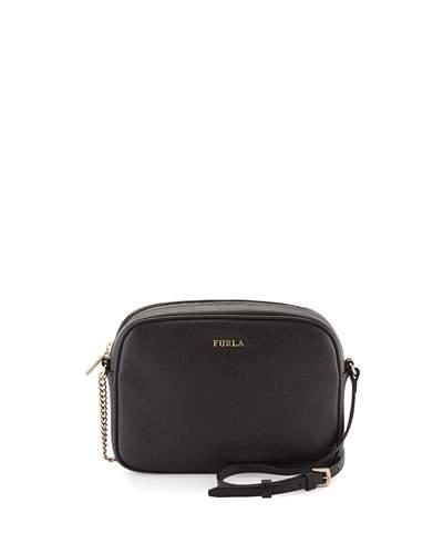 Miky Leather Crossbody Pouch, Black