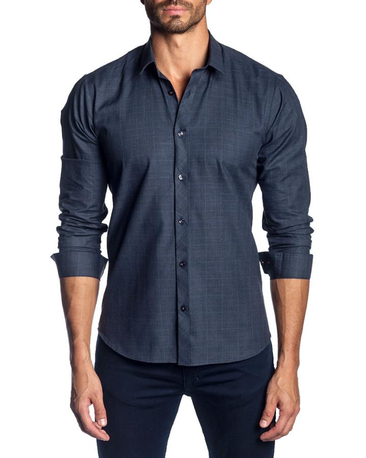 Men's Semi-fitted Long-sleeve Checked