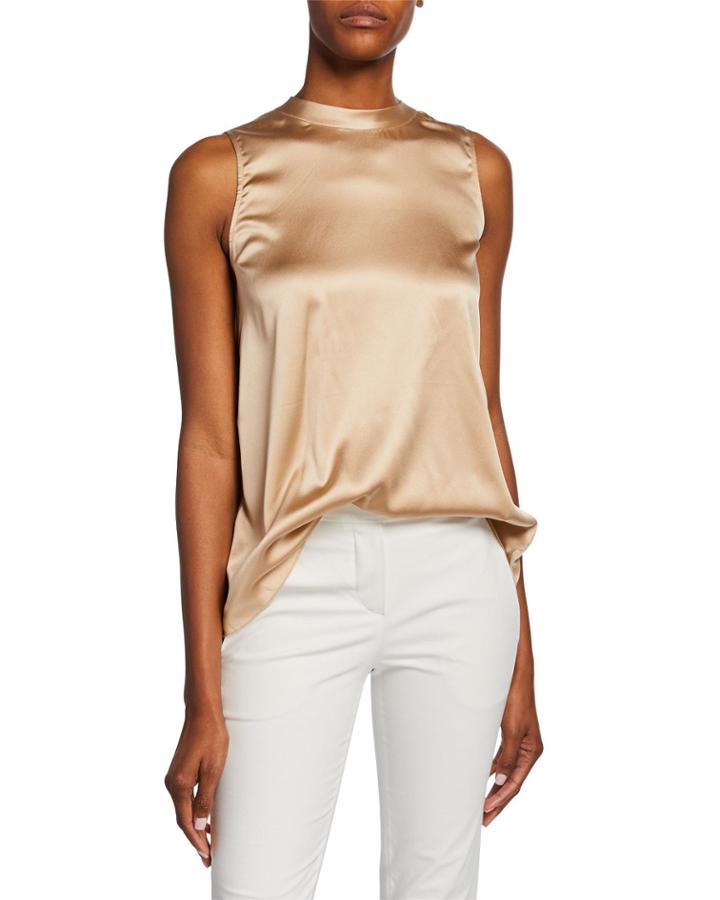 Silk Crepe Sleeveless Blouse