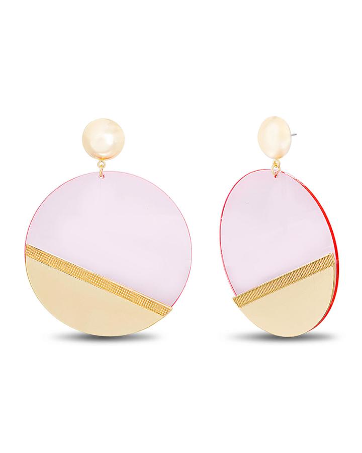 Textured Flat Disc Round Post Earrings