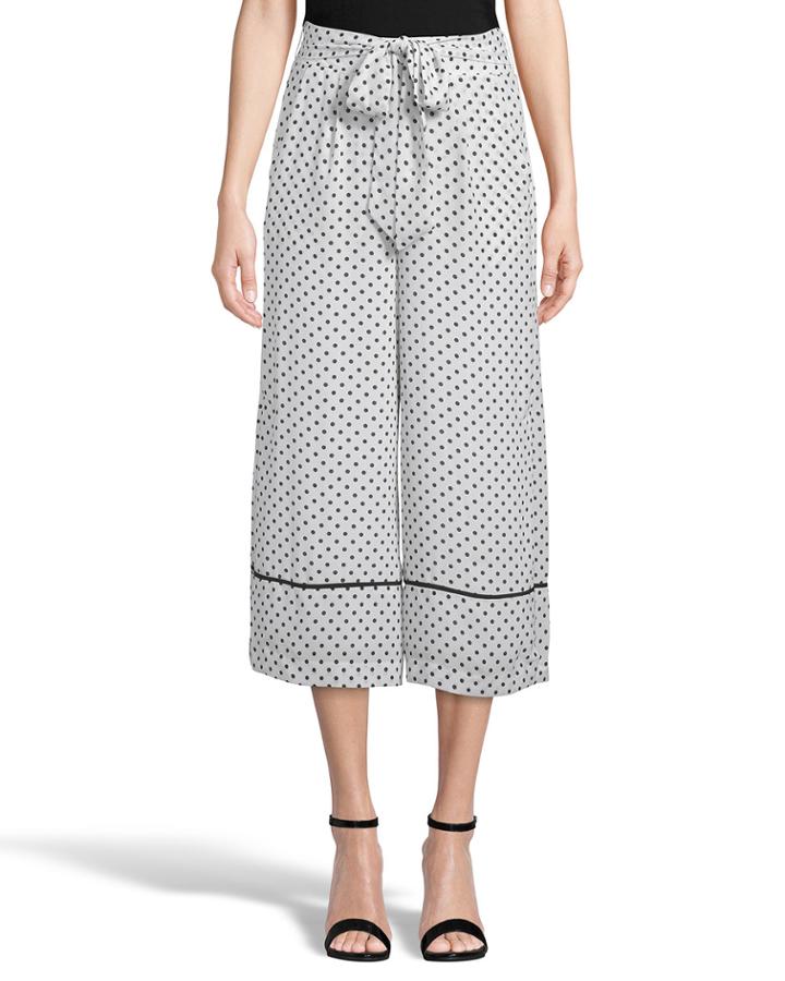 Polka-dot Cropped Wide-leg Pants