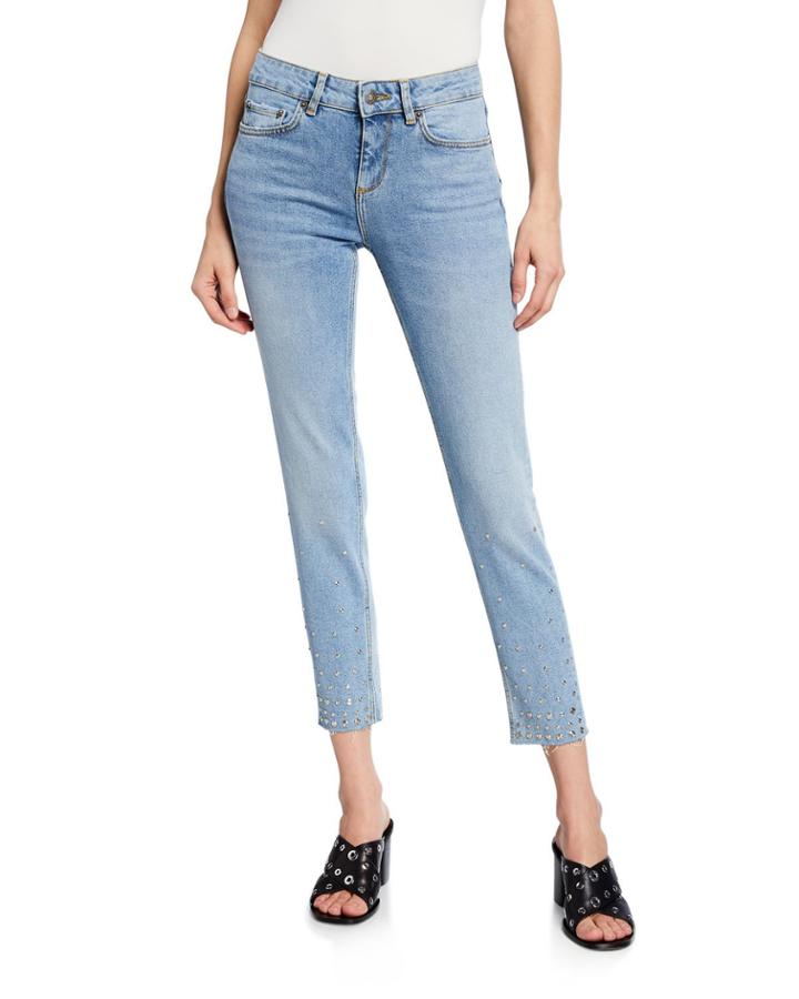 Ankle Studded Raw-edge