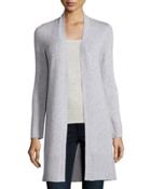 Long Rib-trimmed Open-front Cashmere Cardigan