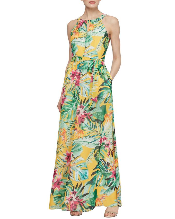 Floral Print Halter-neck
