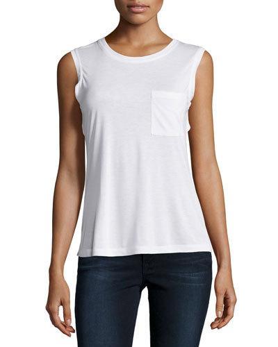 Open-back Sleeveless Tee, White