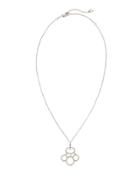18k Diamond Oval & Circle Pendant Necklace