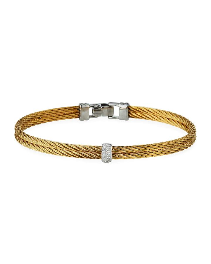 2-row Diamond Rondelle Bangle, Gold