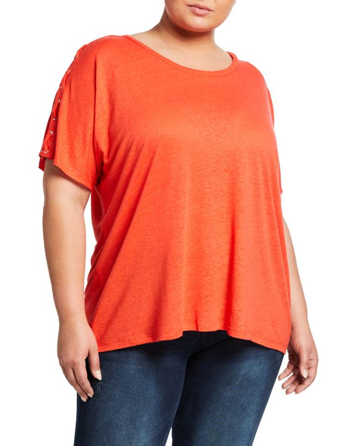 Slub Lace-up Dolman