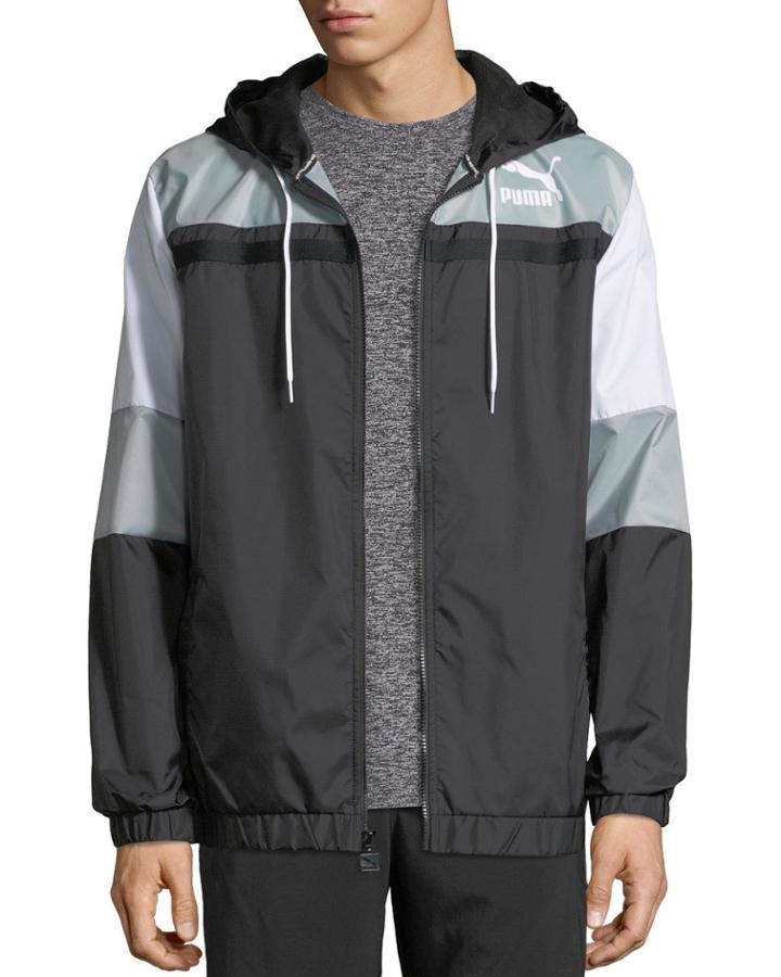Men's Archive Logo Wind Resistant Jacket, Grey/black