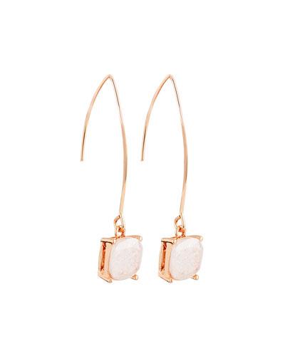Crackled Crystal Threader Earrings, Clear