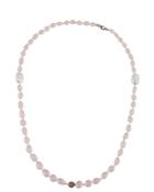 Rose Quartz & Champagne Diamond Rope Necklace