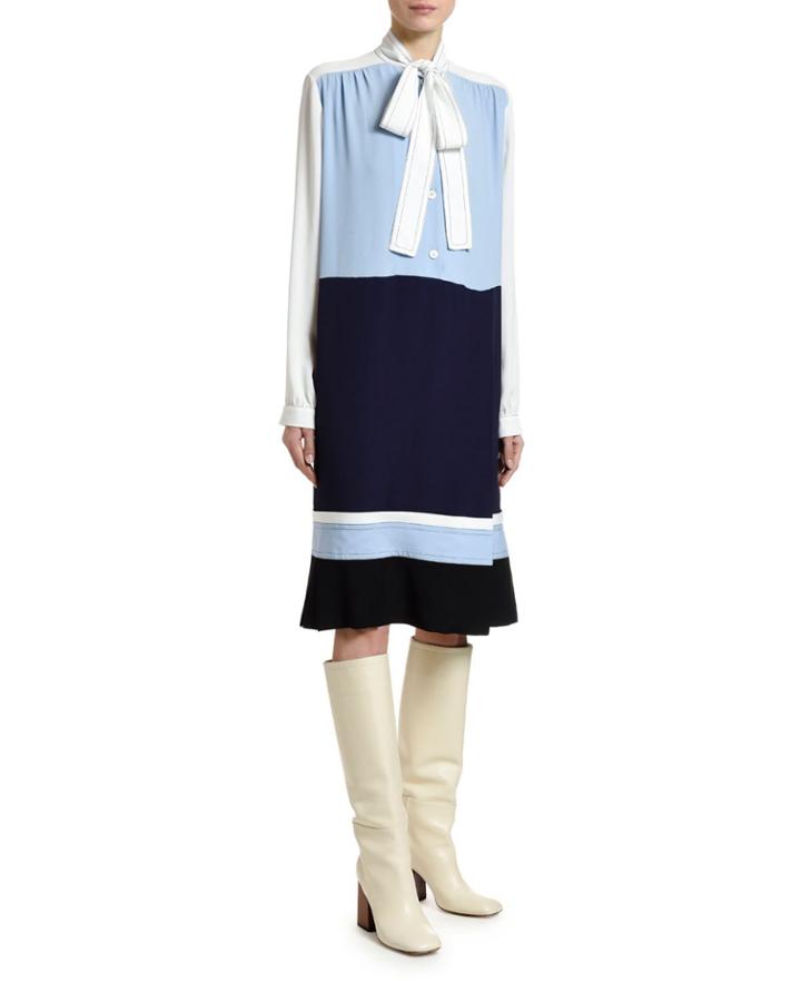 Colorblocked Washed Crepe