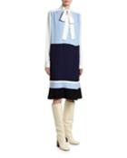 Colorblocked Washed Crepe