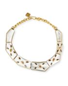 Malkia Light Horn & Crystal Collar Necklace