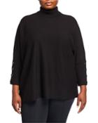 Plus Size Turtleneck Dropped-shoulder