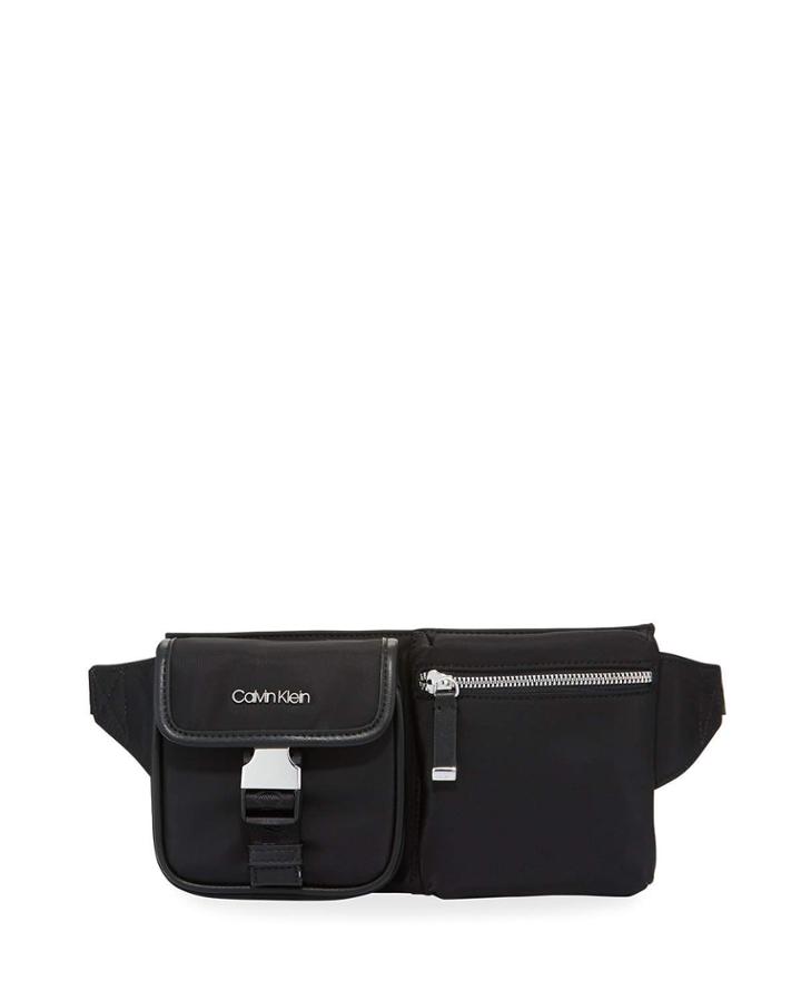 Double-pocket Nylon Fanny Pack Bag