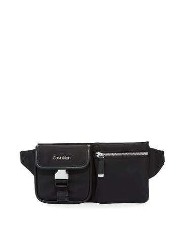 Double-pocket Nylon Fanny Pack Bag