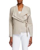 Ruffled Linen/cotton Wrap Jacket