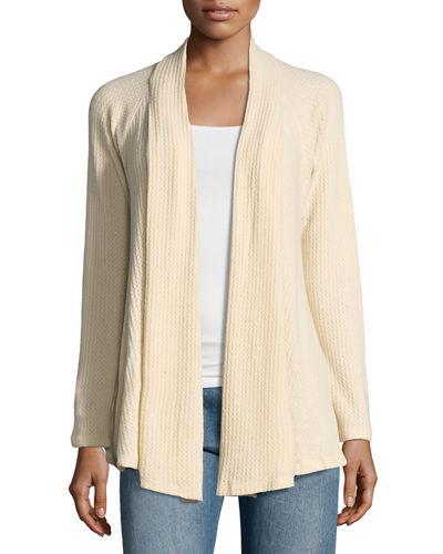 Lynne Waffle-knit Open-front Cardigan