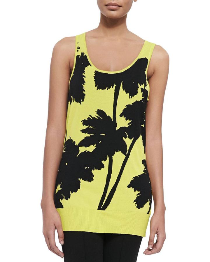 Miami-print Long Tank,