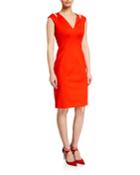 Color Pop Cutout-shoulder Pencil Dress
