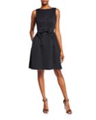 Ribbed Fit-and-flare Dress W/