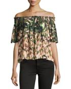 Off-the-shoulder Printed Top