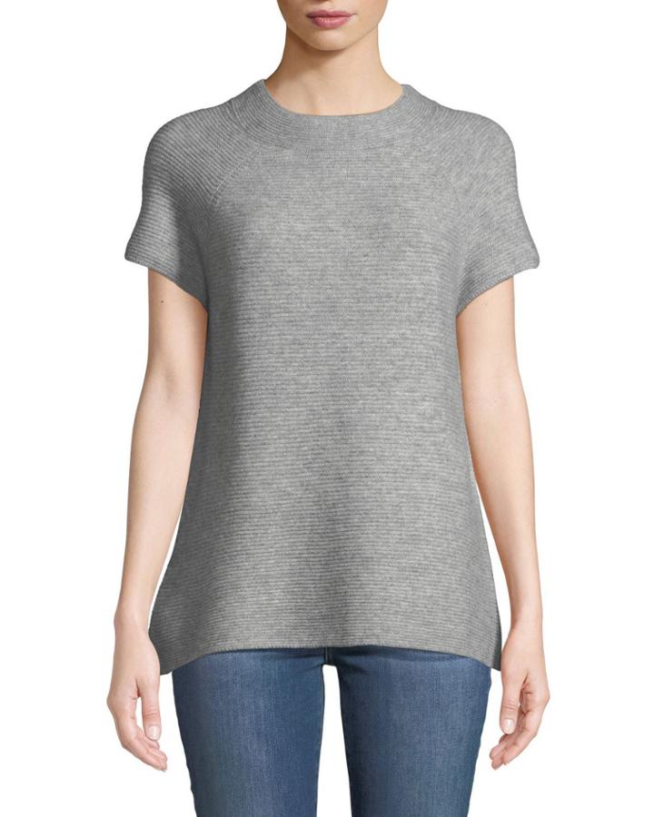 Ribbed Short-sleeve Cashmere