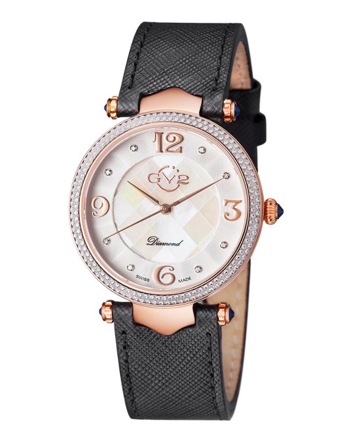 Swiss Quartz Sassari Black Diamond Leather