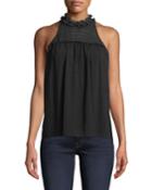 Louisa High-neck Ruffle