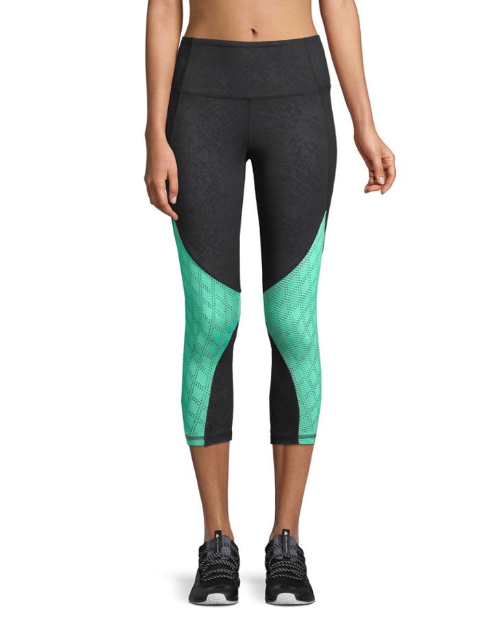 Ella Mesh-calf Colorblock Capri