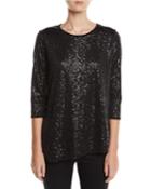 Angled Sequin Tunic Top