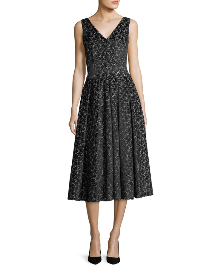 Sleeveless Velvet Floral Dress