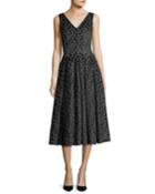Sleeveless Velvet Floral Dress