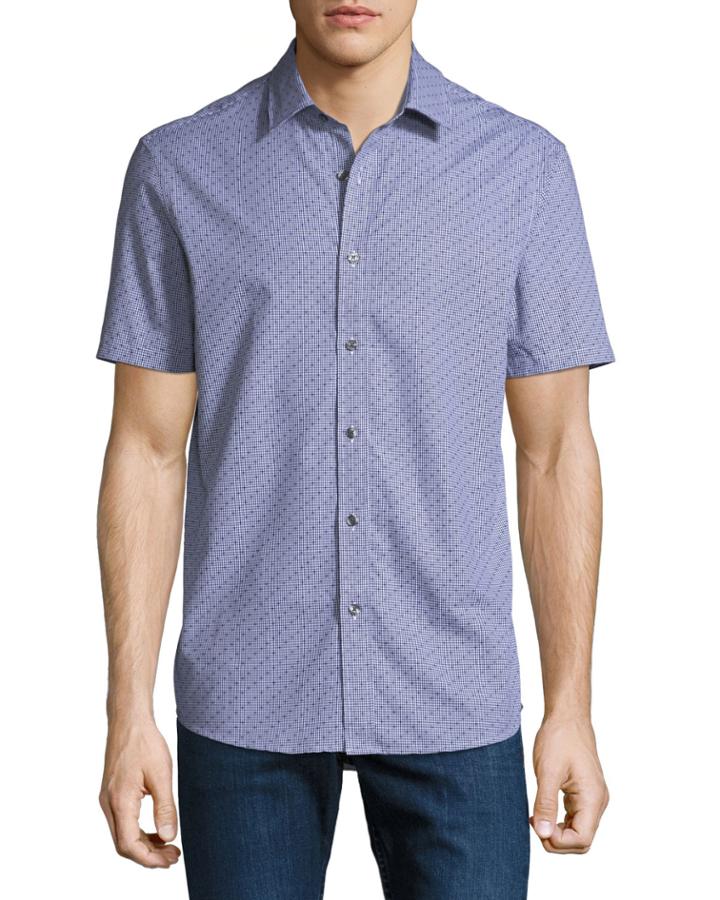 Men's Carter Check Print Short-sleeve