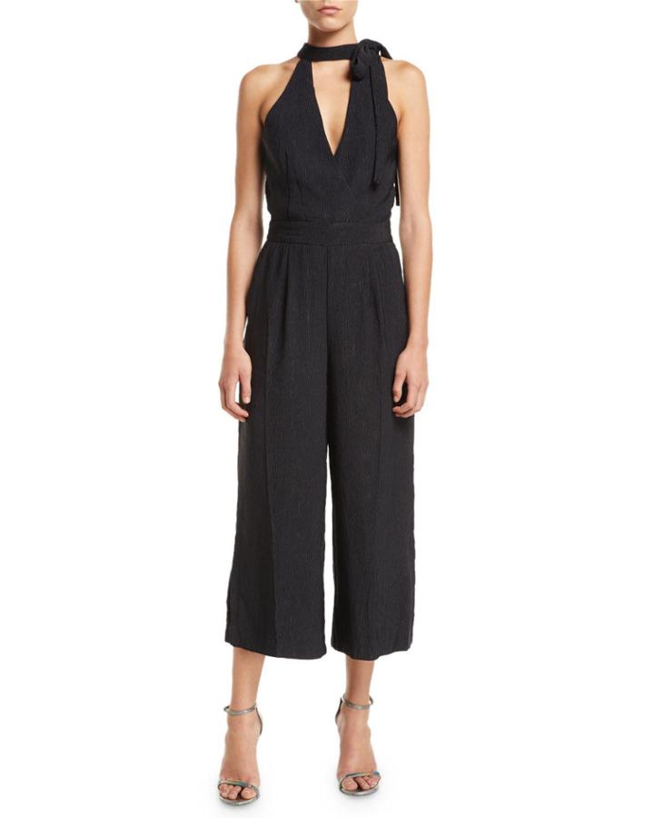 Tie-neck Culotte Jumpsuit