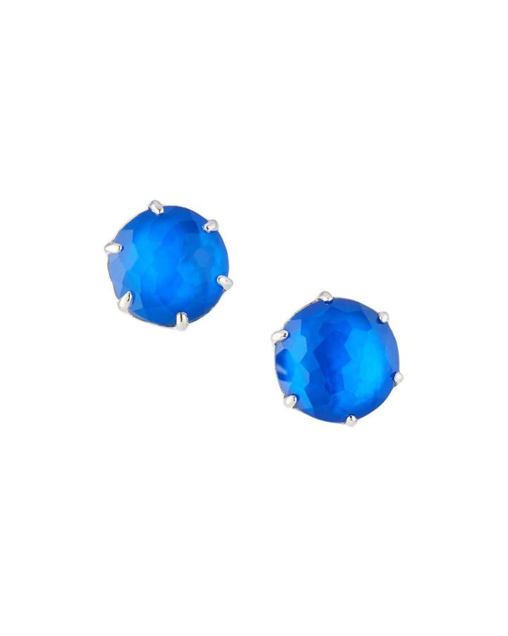 Wonderland Medium Round Stud Earrings, Cobalt