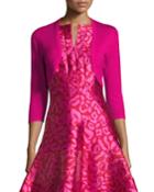 3/4-sleeve Open-front Bolero Cardigan