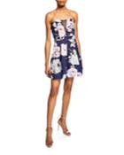 Sweetheart Illusion Floral Strapless Dress