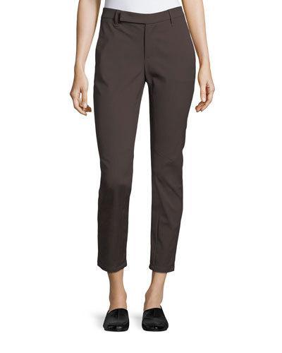 Mid-rise Tapered Stretch-wool Pants