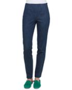 Melissa Side-zip Slim-leg Stretch-denim Pants
