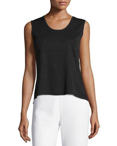 Scoop-neck Knit Tank, Black