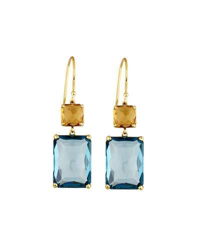 Rock Candy&reg; Snowman 18k Citrine & Topaz Rectangle Drop Earrings