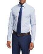Plaid Cotton Dress Shirt, Blue/white