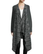 Averi Embroidered Drape-front Coat