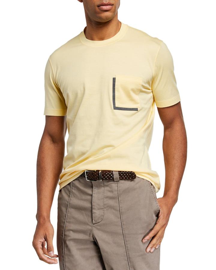 Men's T-shirt With Colorblock Patch Pocket