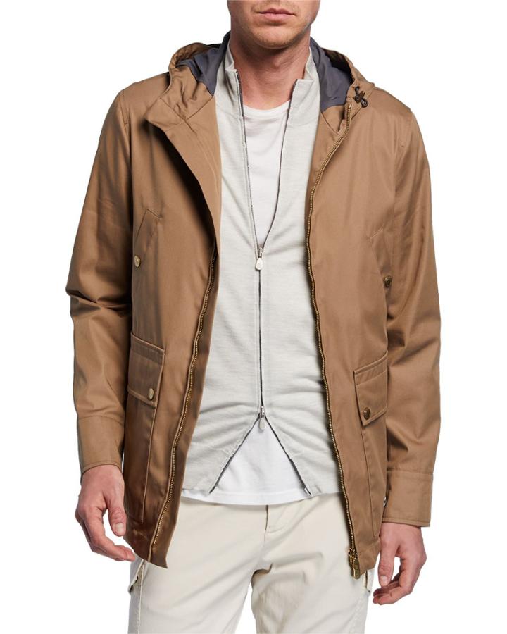 Men's Zip-up Hooded Parka