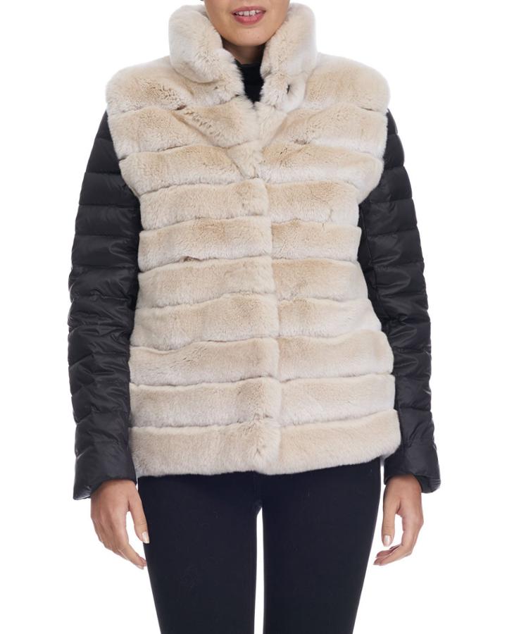 Rex Rabbit Fur Jacket W/ Detachable Puffer